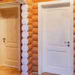 White doors in a log house