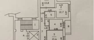 Photo of the layout of the apartment adjacent to the elevator