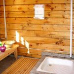 Washing room in a wooden bathhouse
