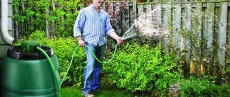 Watering beds with collected rainwater