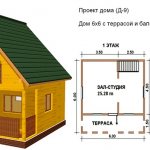 проект дома 6 на 6 с террасой и балконом