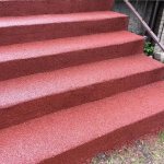 Rubber coating on steps