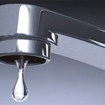 Water flows from the tap
