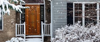 Entrance door in winter