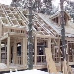 Completing construction in the forest in winter with your own hands.